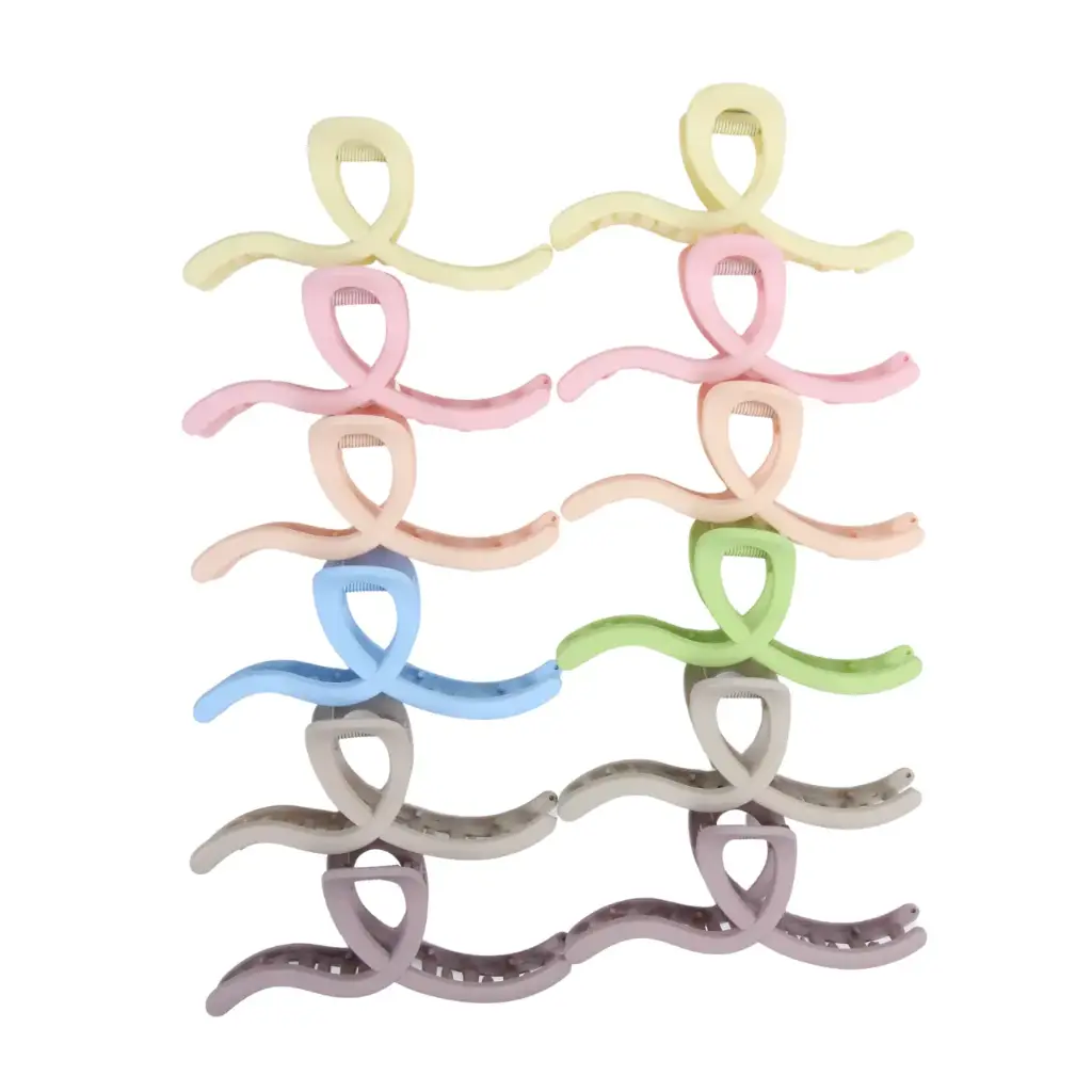Pinza para cabello en colores variados (12 piezas)