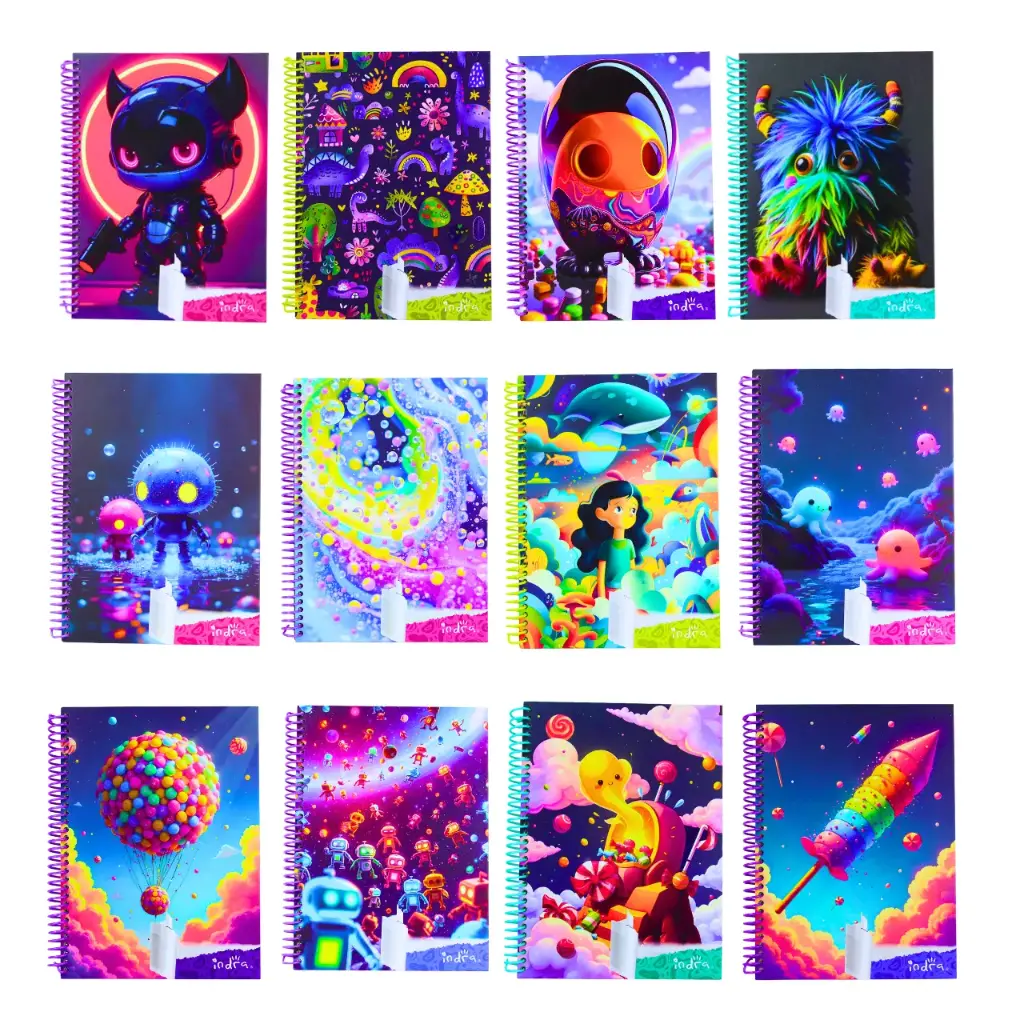 [IND-0905] Libreta de espiral con diseño de fantasía (1 pieza)