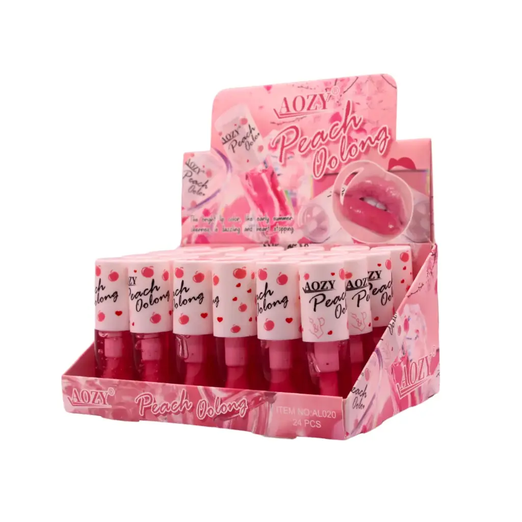 [AL020] Brillo labial sabor durazno, set de 24 unidades (24 piezas)