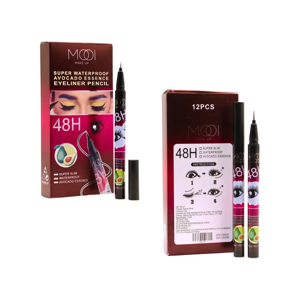 Delineador negro punta super fina (12 piezas)