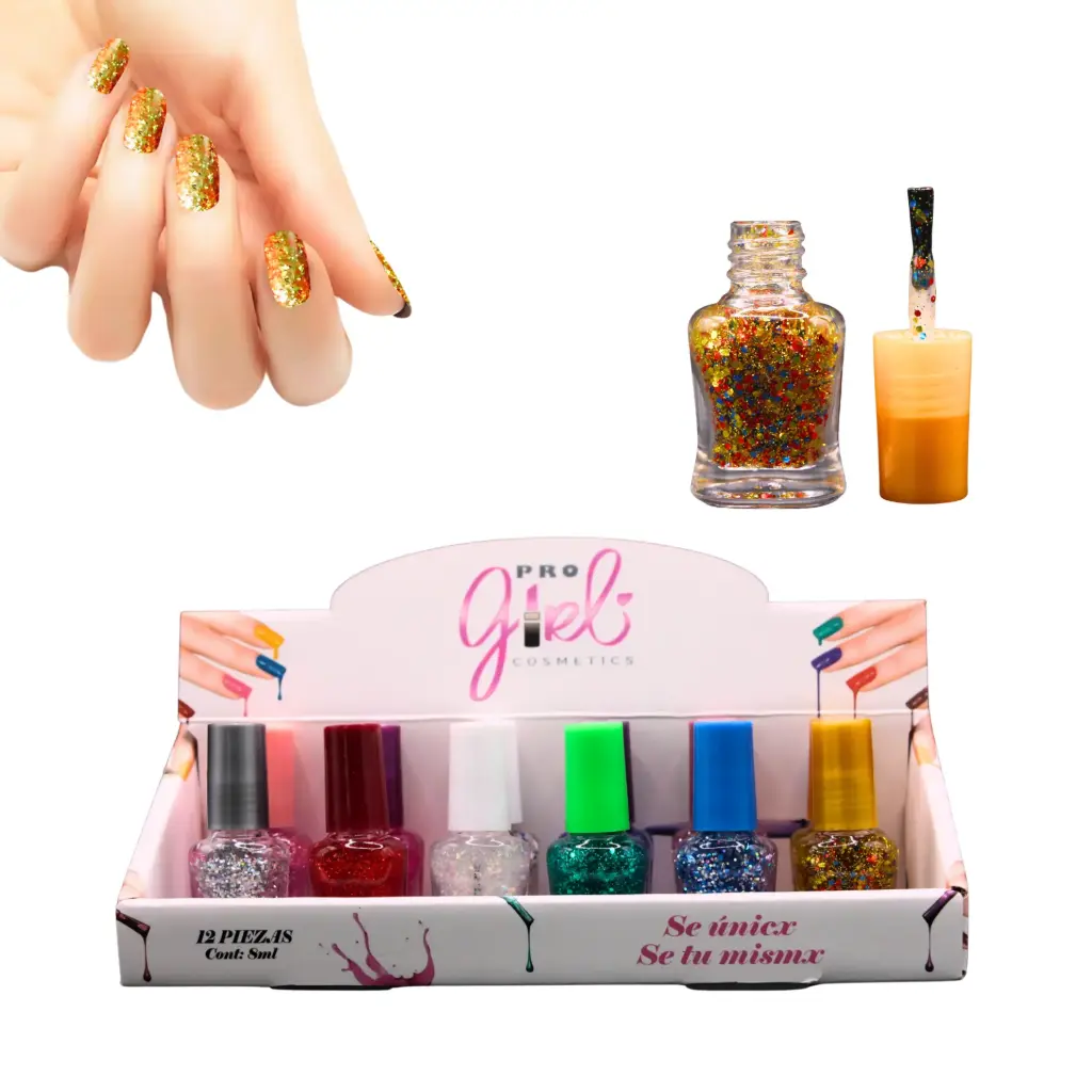 Esmaltes nail polish tonos nude (Set de 12 piezas)