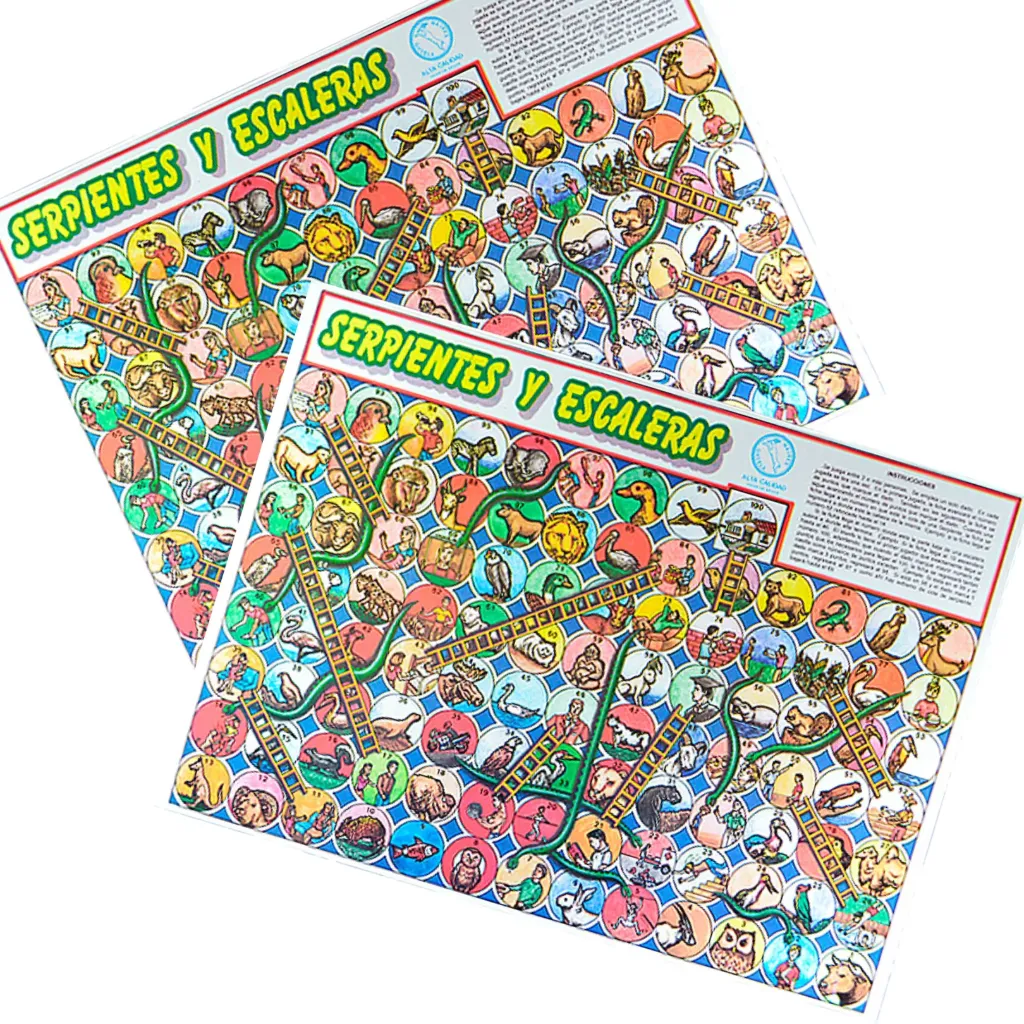 Serpientes y escaleras grande con reverso damas inglesas (1pz)