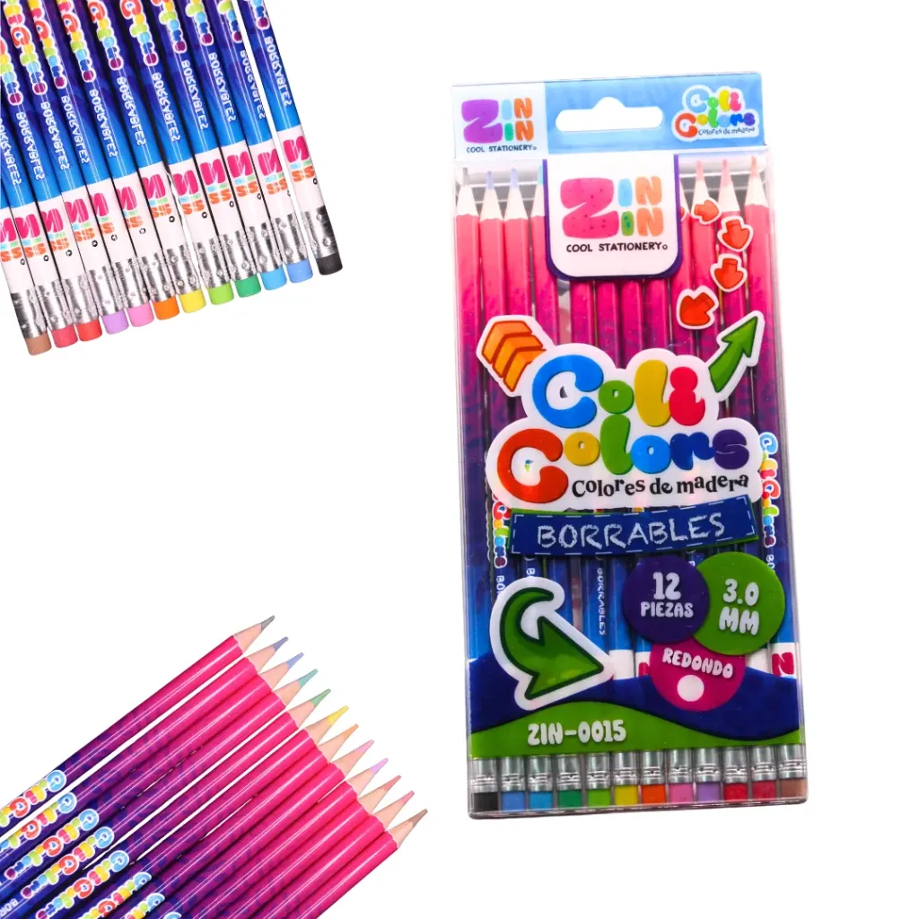 Set de 12 colores de madera borrables (1pzs)