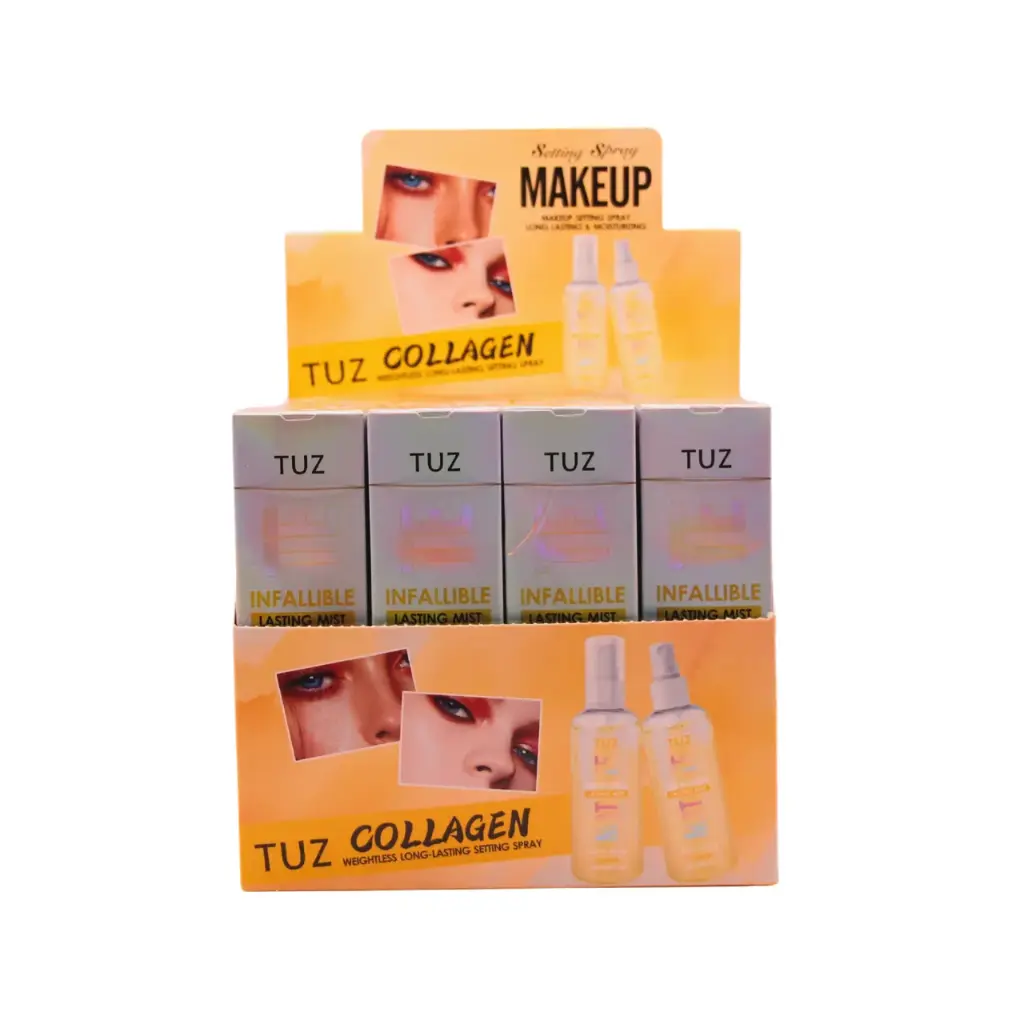[TUZ-0810] Fijador de maquillaje en spary con colágeno 100ml (12 piezas)