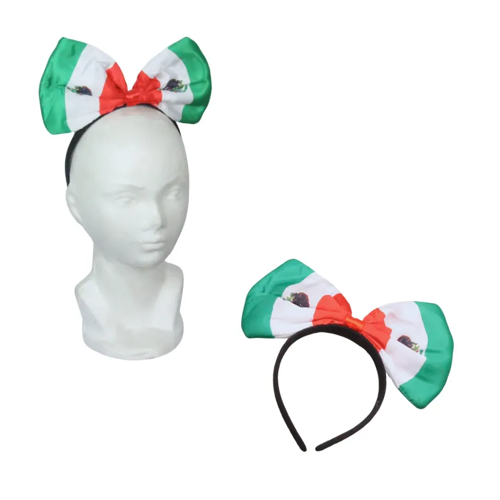 Diadema con moño de México (Set de 12 piezas)