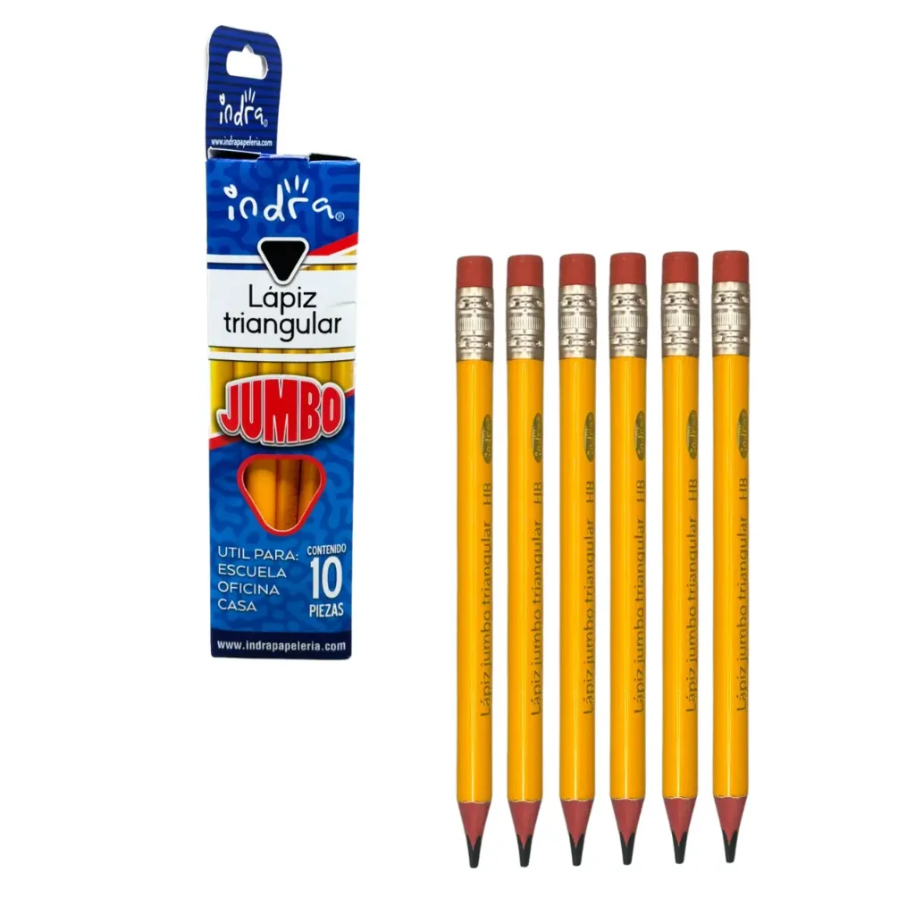 Cajita de lápices jumbo triangular (1 set de 10 piezas)