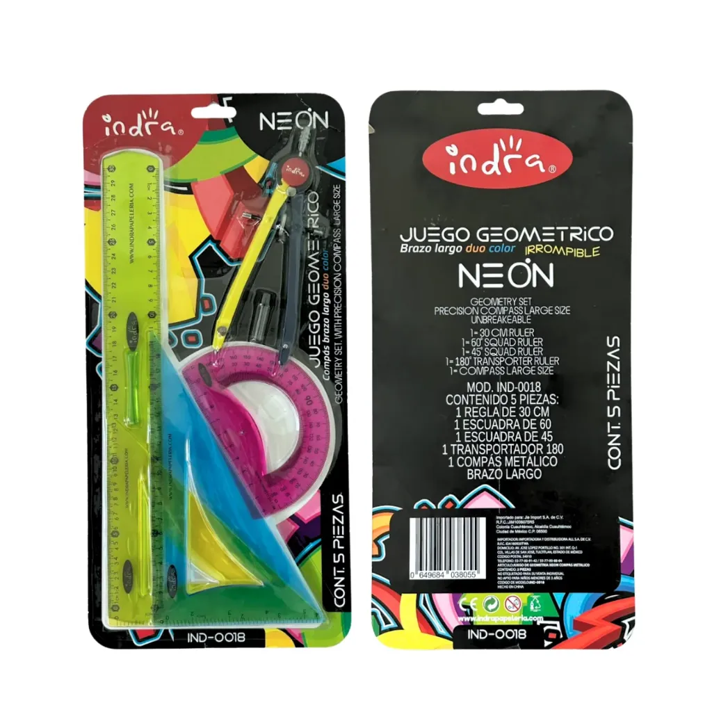 Juego geometria super flexible IND-0018N (Por pieza)