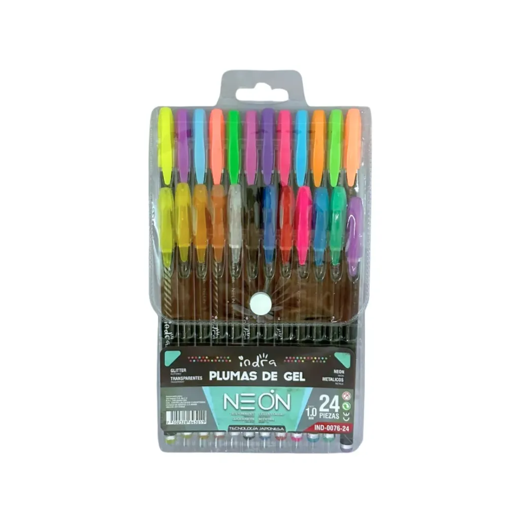 Set 24  plumas de gel punta 1mm IND-0076-24