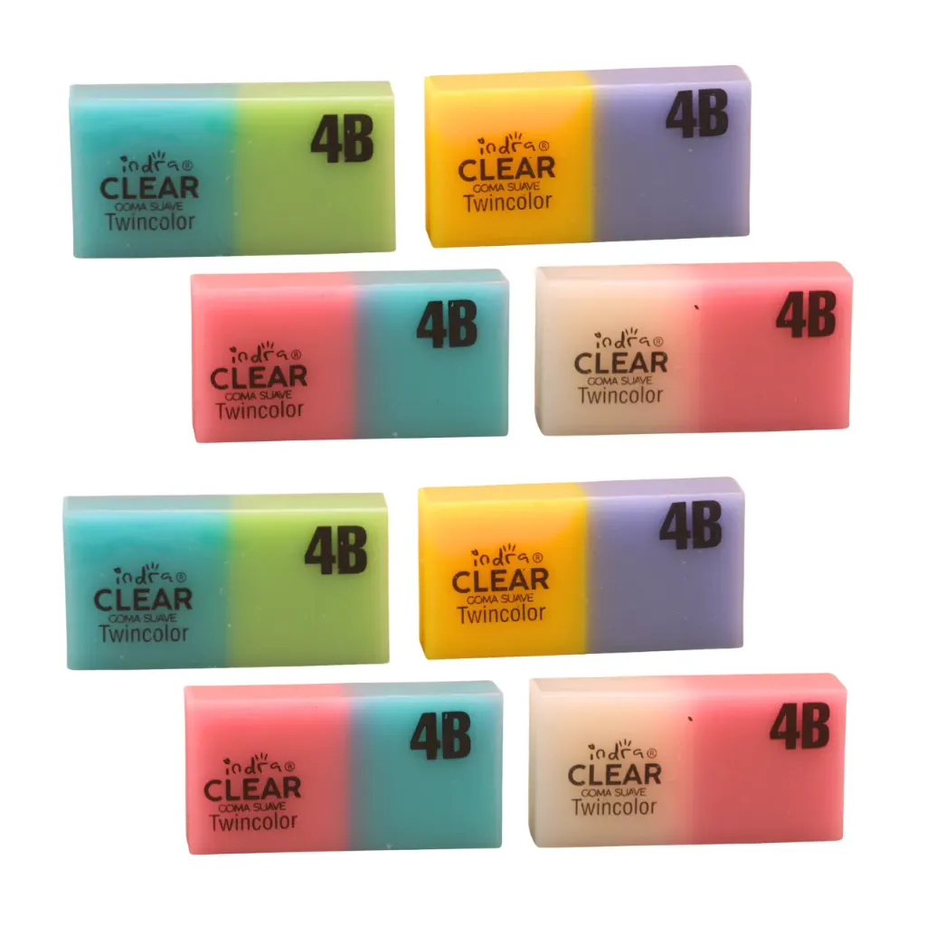 Cajita de 24pz de goma bicolor 4.3*2.2*1 cm- IND-0594