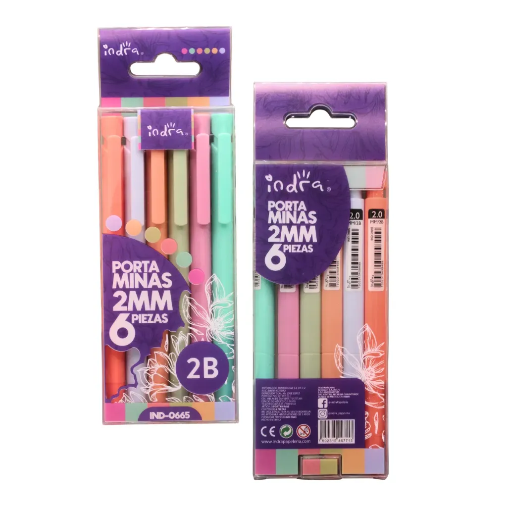 Set 6 lapiceros 2mm-IND-0665