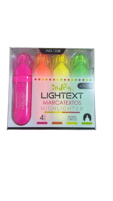 Set 4 marcatextos punta cincel IND-1238
