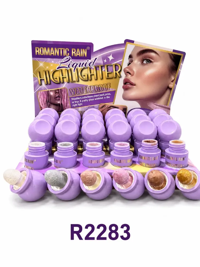 Iluminador liquido con aplicador de esponja en 6 tonos (24pzs)