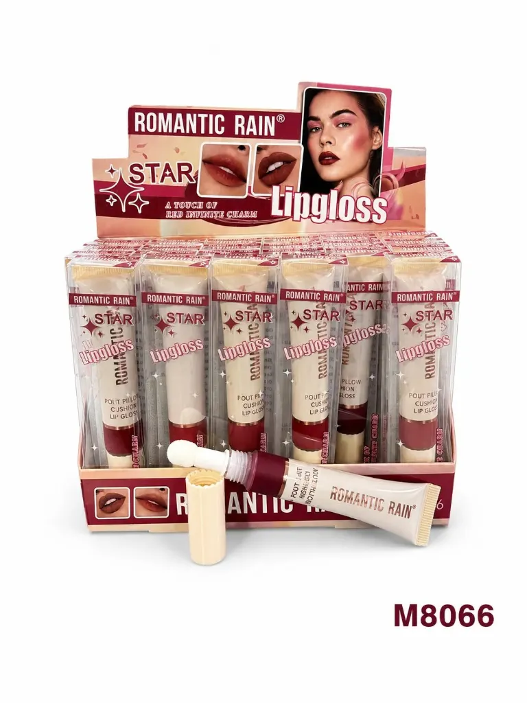 Lip gloss matte antiderrame en 6 tonos (24 pzs)
