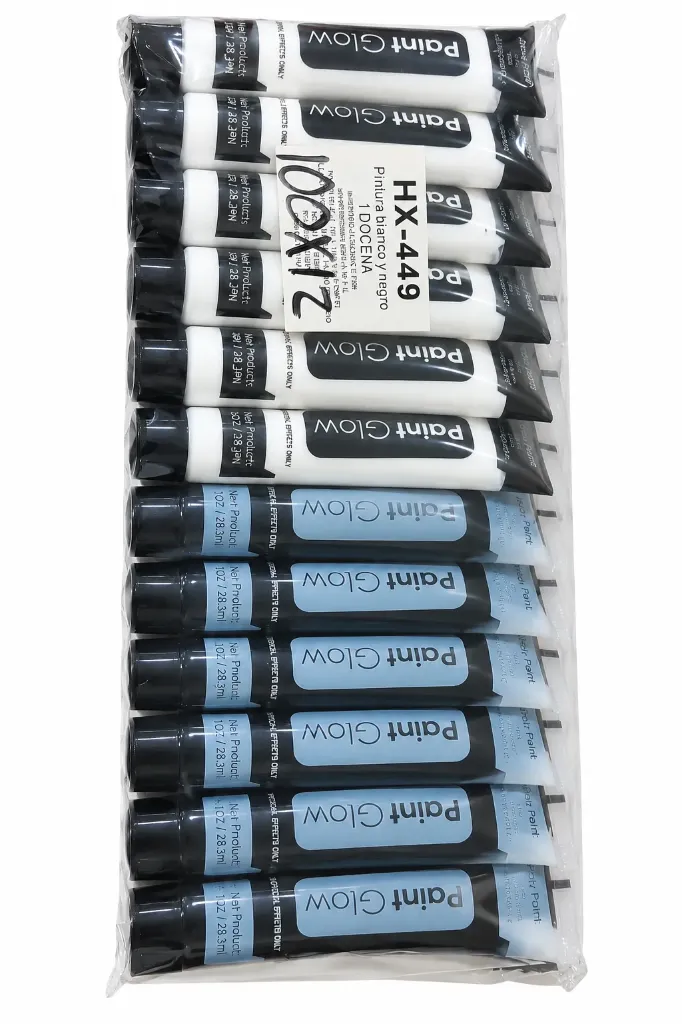 Paint Glow Blanco y Negro (12 piezas)